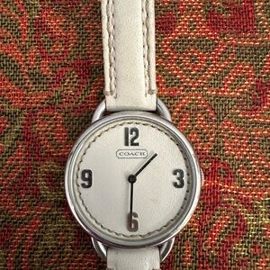 Coach Ivory Leather Strap Watch
